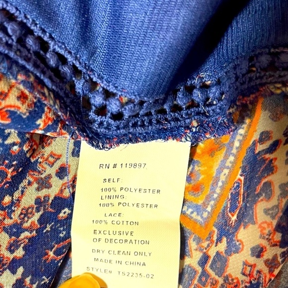 Collective CONCEPTS Spaghetti Strap Boho Summer Blouse Crochet Detail Festival S - Picture 11 of 13